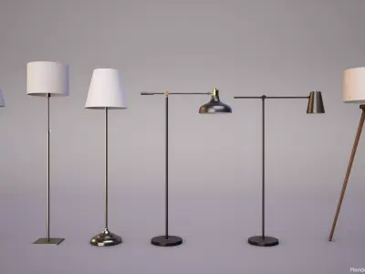 Floor Lamps PBR Game Ready Low-poly 3D model