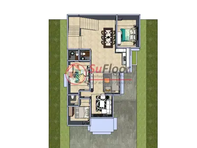 House 9x14m code 562 - Sketchup 3D model 3D model 3D model