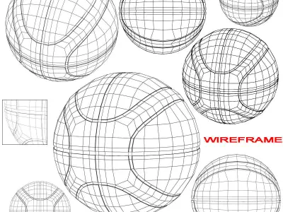 Basketball ball EBA red Low-poly 3D model