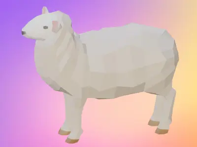 low poly sheep Low-poly 3D model purchase