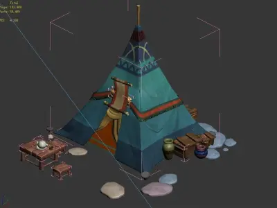 gAME Single-mouth tapering tent 03 3D model