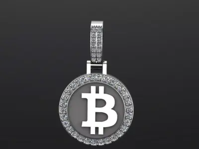 Bitcoin Pendant 3D Model Crypto Inspired Jewelry Design  3D print model