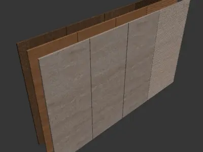 Decorative wall panel set 1 3D model