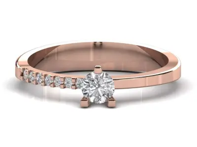 STL 3DM Print Ready Women Diamond Ring Lightweight Printable  3D print model 39