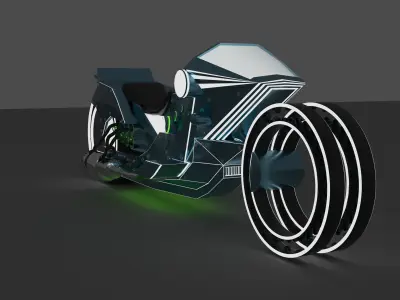 motorbike futuristic motorcycle 3D model
