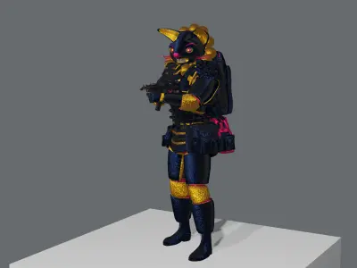 AngerChatman with some guns Free low-poly 3D model