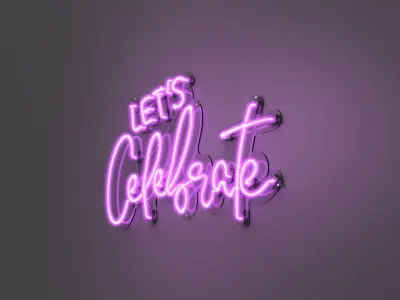 Lets Celebrate - Neon Sign 3D model