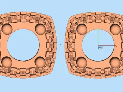 AV 295 Round Diamond Ladies Halo Style Stud Earring 3D print model