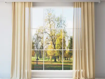  Curtains set of 12 models Low-poly 3D model