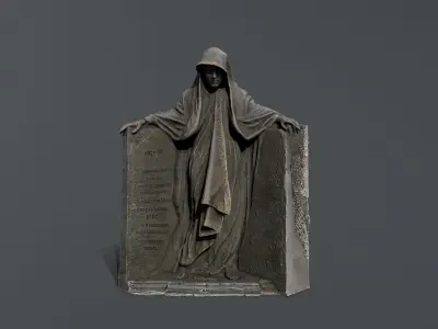 Dark Woman Low-poly 3D model