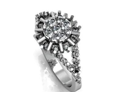 daimond ring 3D print model 6