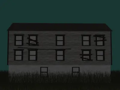 Abandoned Exterior House 3D Model     Inspired by Rockwell House 3D model