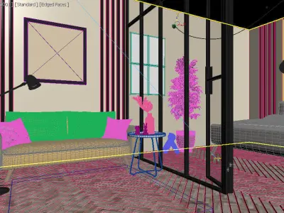 Cozy Bedroom interior scene 3D model