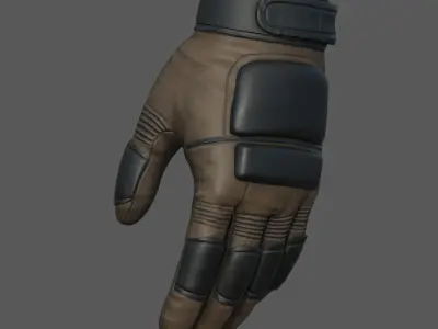 Gloves military combat fantasy futuristic space fantasy human  Low-poly 3D model