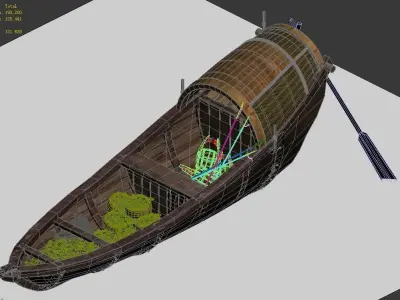 Game Traffic - small fishing boat 1 3D model