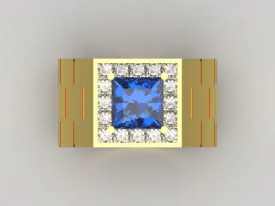 Yellow Gold Man Ring mr0201 3D print model