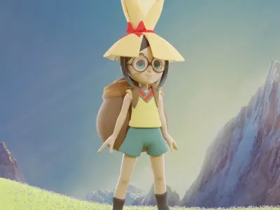 Cartoon Game character Low-poly 3D model