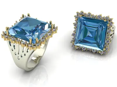 Luxury Ring Gold 3D print model