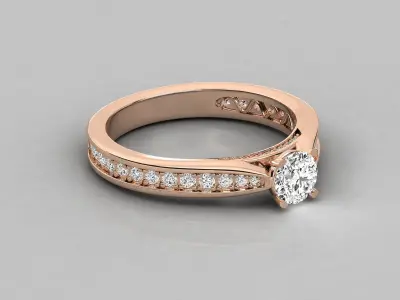 Modern Round Cut Engagement Ring Jewelry  3D print model