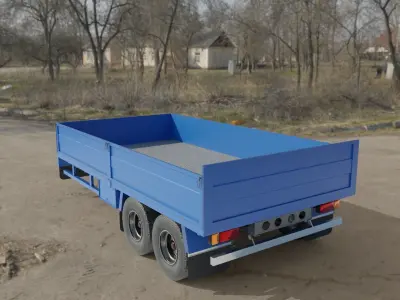 Agricultural Trailer Low-poly 3D model