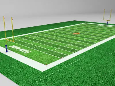 Football american stadium field low poly Low-poly 3D model
