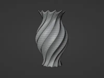 Vase porcelain blue 4 3D model