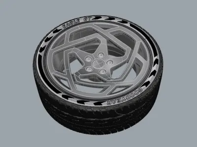 Custom car rim 3D model