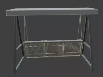 Modern Outdoor Swing with Cushions 3D model