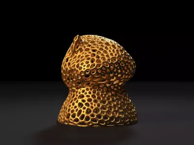 Cat hooded Voronoi 3D print model