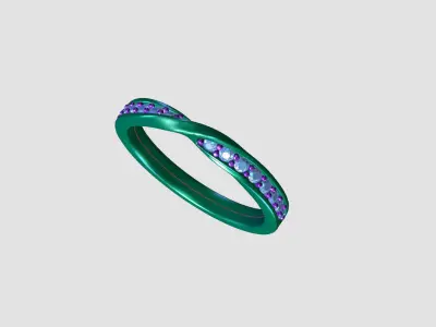 ZDR0148 wedding band with diamonds 3D print model