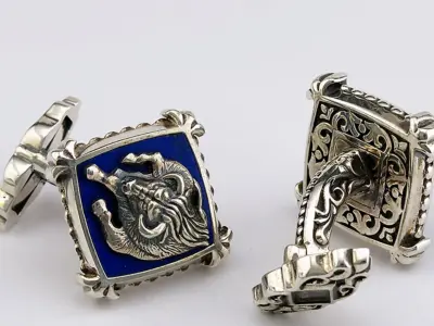 Zodiac signs Cufflinks Calf 3D print model