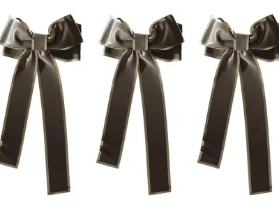 Set of festive bows 3D model
