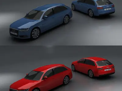 Audi A6 Low-poly 3D model