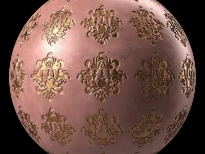 Plaster Materials 4- Ornament Plaster Pbr 4k seamless Sbsar Low-poly 3D model