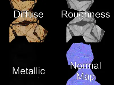 Rustic Metal Star and Twig Model Pack Low-poly 3D model