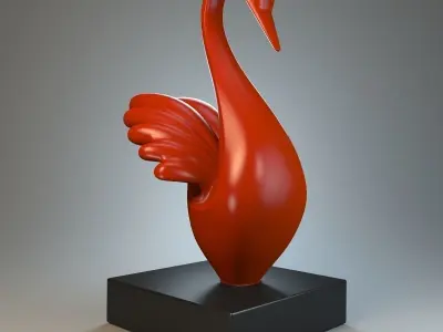 Sculpture Silver Swan P 3D print model