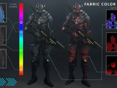 Robot2 Cyber Ninja Low-poly 3D model