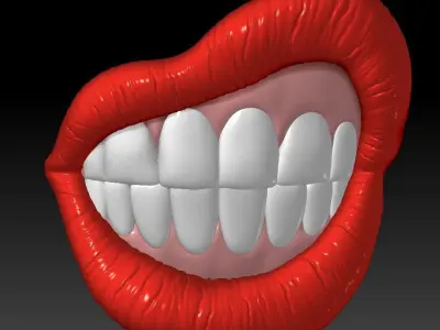LIPS W TEETH DECOR 3D print model