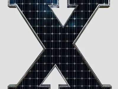 Solar Panel Letter - X 3D model