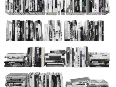 Books 150 pieces 2-6-5 Low-poly 3D model