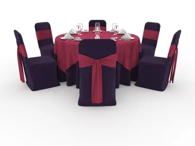 Banquet Table and Chair 53 3D model