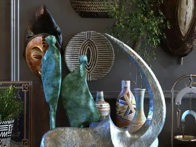 decoration set 099 africa art style 3D model