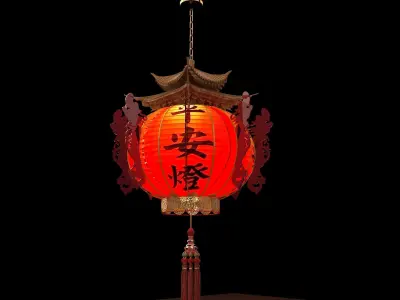 Chinese red lantern  3D model 55