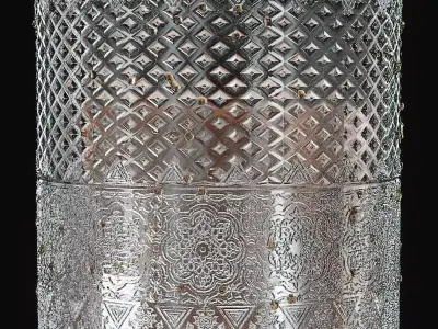 Glass bowl with ornate pattern Free low-poly 3D model