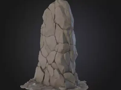 Basalt Rubble Mound Low-poly 3D model