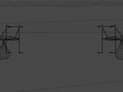 Punchball shelf with hook for sims 3D model