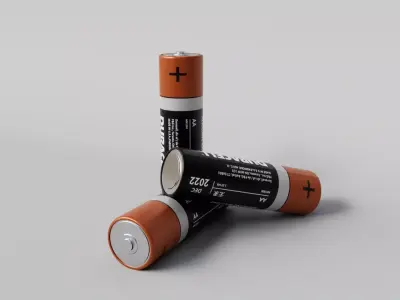 AA Battery 3D Model PBRTextured  LowPoly  Game Ready Low-poly 3D model