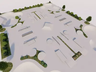 Skatepark-Skate Park PACK 3D model