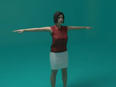 Tennis Player Woman Low-poly 3D model purchase