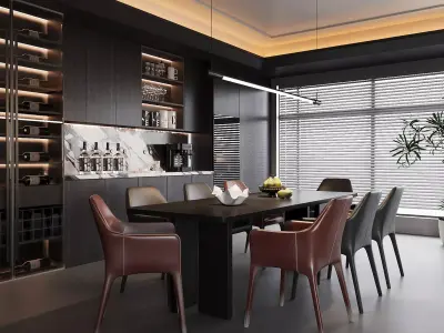 Modern Luxury Dining Area 3D model